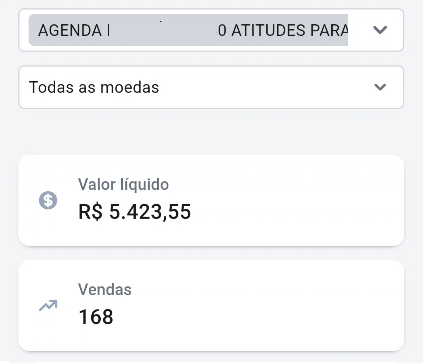 Resultado de produto digital com 168 vendas