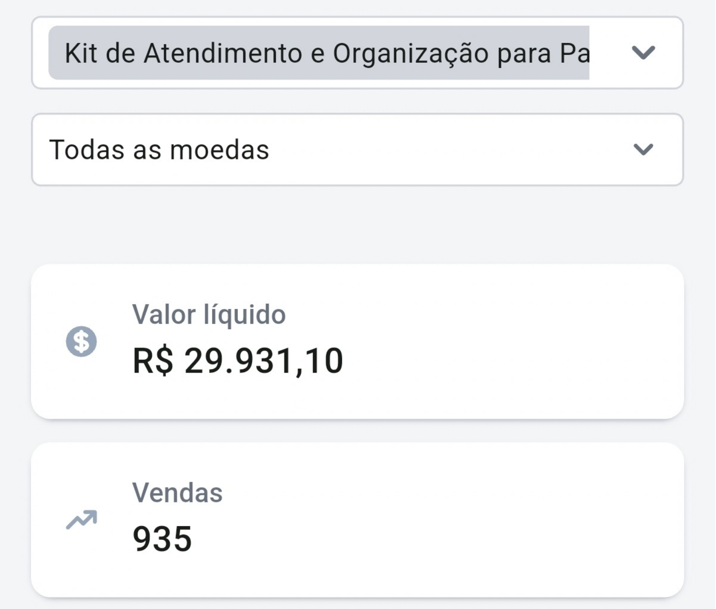 Resultado de produto digital com 935 vendas